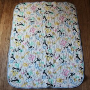 Vintage‎ 1993 Warner Bros Sylvester Tweety Baby Quilt Blanket Cartoon